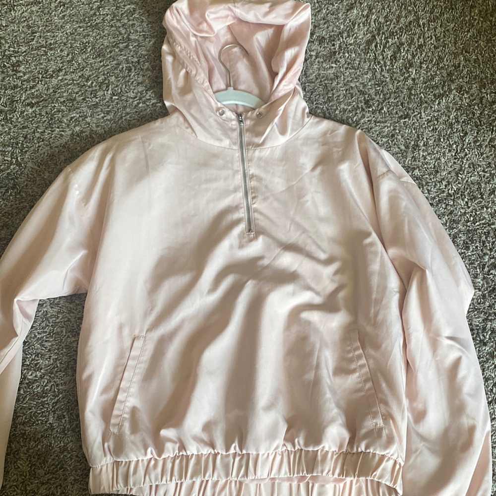 Pink windbreaker pullover sweater. Size small